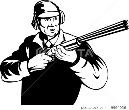 hunter aiming shotgun rifle 9964036