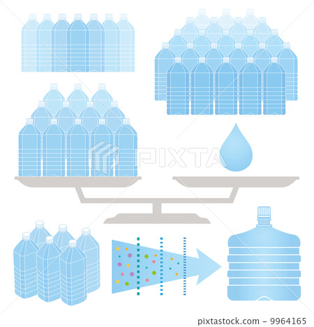 寵物瓶寵物瓶捆綁例證 9964165