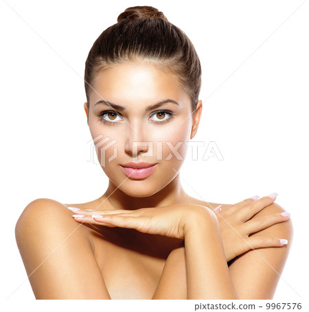 Beauty Model Girl Looking at Camera. Skin Care Concept 9967576