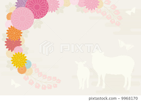 Sheep's silhouette and garlands Sheep's silhouette and garlands 9968170