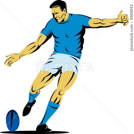 rugby player kicking the ball 9969042