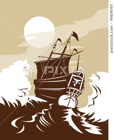 galleon sailing ship at sea 9969049