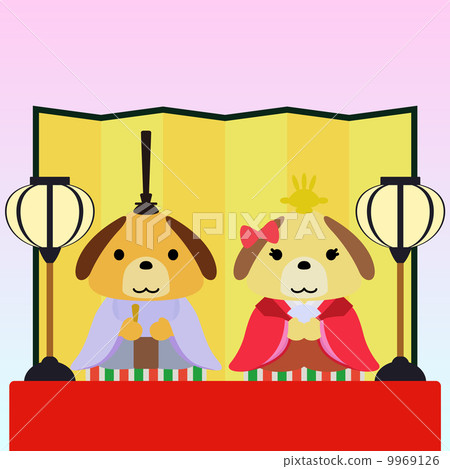 日曆3月狗正方形的例證材料 9969126