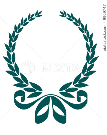 Foliate laurel wreath with a decorative ribbon 9969747