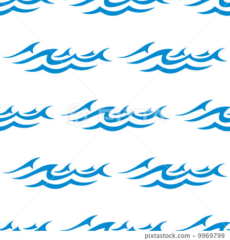 Seamless pattern of blue ocean waves 9969799
