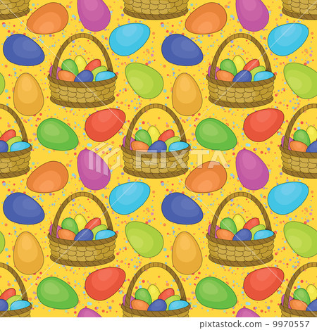 Seamless, basket with Easter eggs 9970557