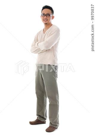 Full body Asian man in casual wear Full body Asian man in casual wear 9970837