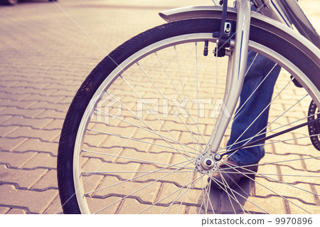 close up of bike wheel  9970896