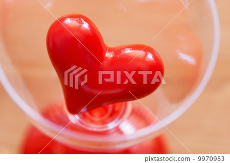 Red heart in glass 9970983