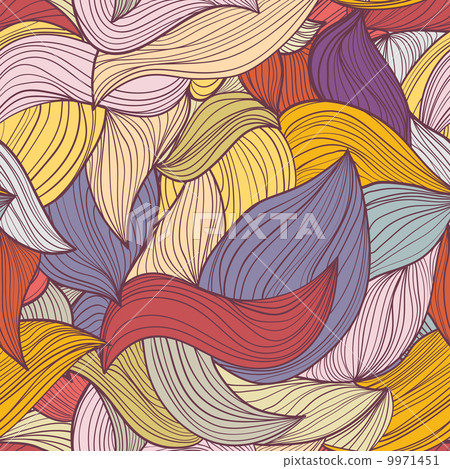 Seamless abstract hand-drawn waves pattern - Stock Illustration ...