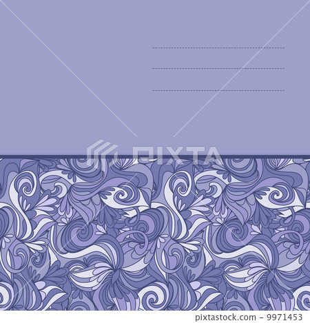 card with abstract hand-drawn lilac waves pattern card with abstract hand-drawn lilac waves pattern 9971453