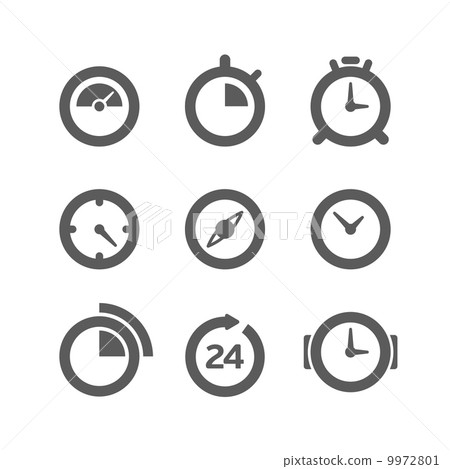 Different clocks collection isolated on white 9972801