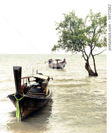 Tropical beach view in vintage style. Krabi, Thailand 9972862