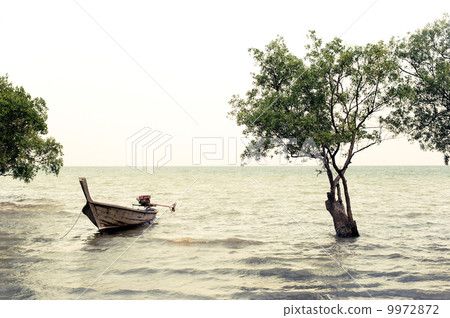 Tropical beach view in vintage style. Thailand 9972872