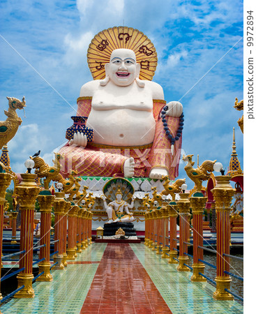 Big statue of smiling Buddha.Thailand, Koh Samui 9972894