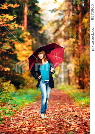 Girl with Red Umbrella Girl with Red Umbrella 9973900