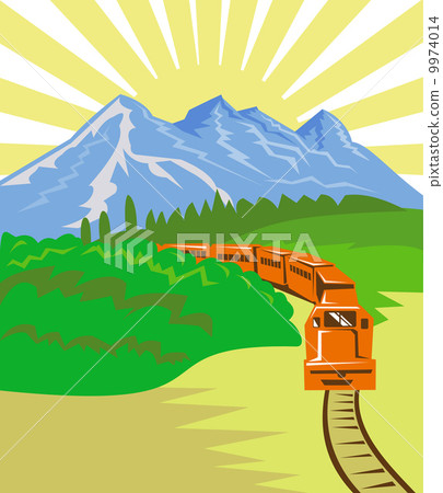 diesel train locomotive retro 9974014