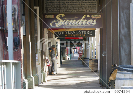 Virginia City Nevada historic mining town boardwalk 9974394