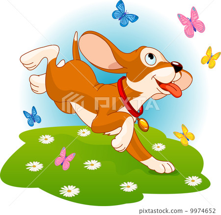 Puppy and butterflies 9974652