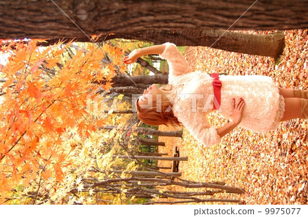 Autumn leaves and women 9975077