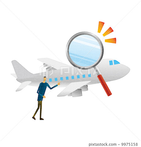 男性飛機,放大鏡 男性飛機,放大鏡 9975158