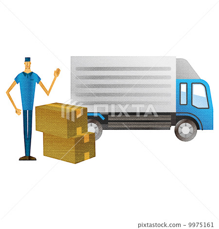 Delivery personnel and trucks and cardboard boxes [Small Human · Series] 9975161