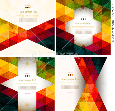 Set of abstract geometric business card - Stock Illustration [9975913 ...