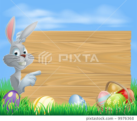 Easter rabbit pointing at message 9976368