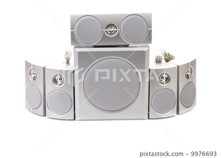 Set of gray sound speakers. 9976693