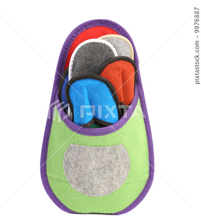 Colourful slippers into big slipper. 9976887