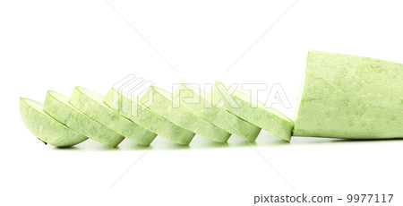 Fresh vegetable marrow and slices. 9977117