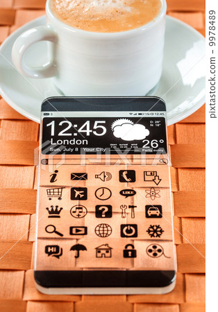 Smartphone with a transparent display. Smartphone with a transparent display. 9978489