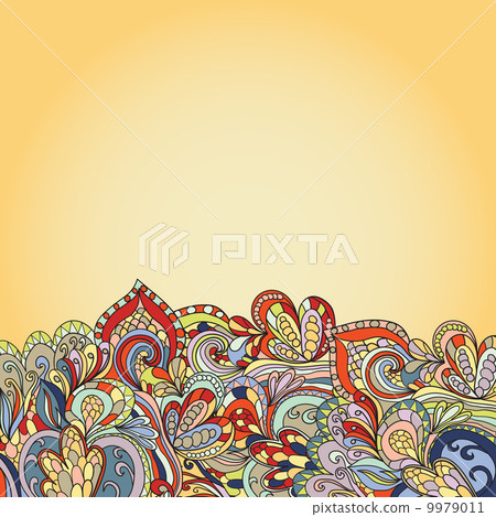 card with abstract hand-drawn waves pattern card with abstract hand-drawn waves pattern 9979011