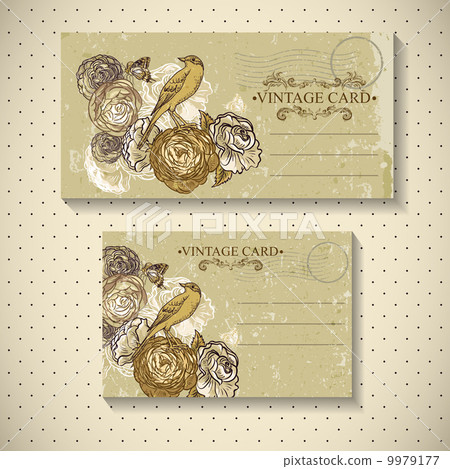 Floral Vector Vintage Card - Stock Illustration [9979177] - PIXTA