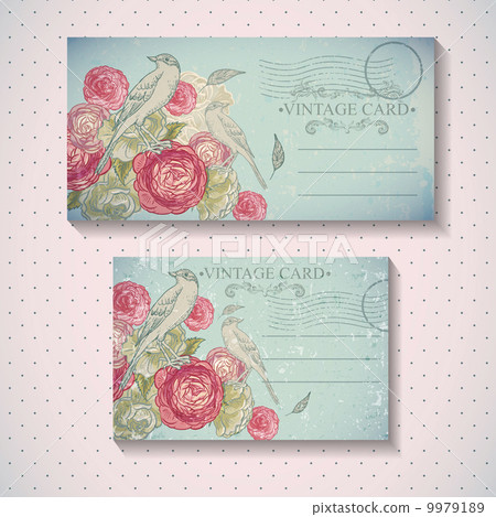Floral Vector Vintage Card - Stock Illustration [9979189] - PIXTA