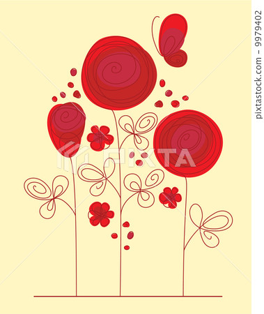Decorative background with abstract roses Decorative background with abstract roses 9979402
