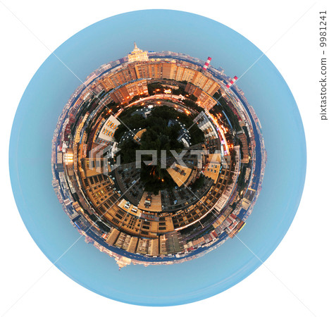 panoramic view of residential area in evening 9981241