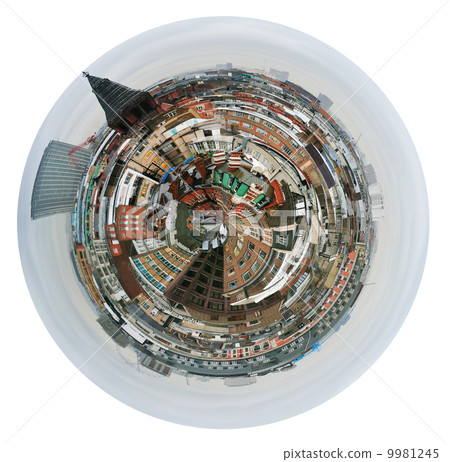 spherical view of London houses 9981245