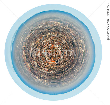 spherical panorama of Marseilles city, France 9981253