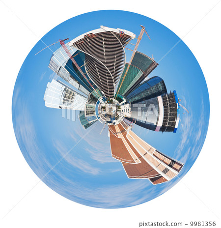 spherical panoramic view of Moscow city 9981356
