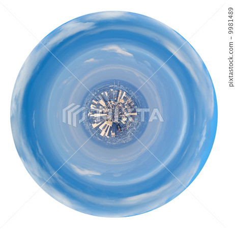 spherical panorama of big city Paris 9981489