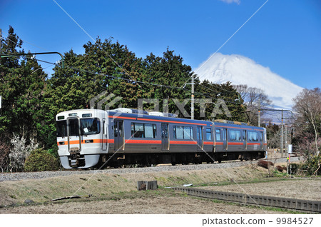 2014/03/10 Gotemba Line Fujioka - Iwanami JR Tokai 313 Series 3000 Series V14 Organization (Shizuoka) Fuji Back 9984527