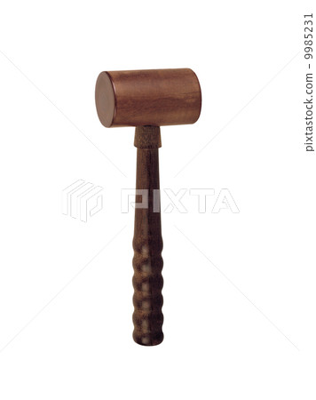 Wood hammer isolated on white 9985231