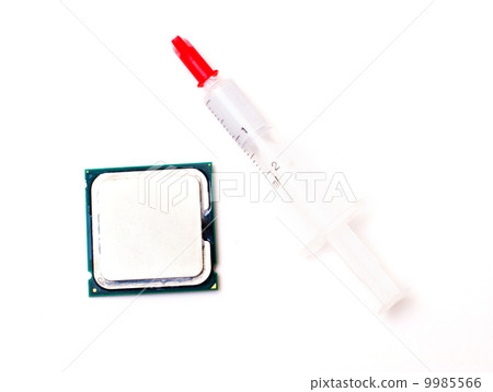 CPU and thermal glue over white 9985566