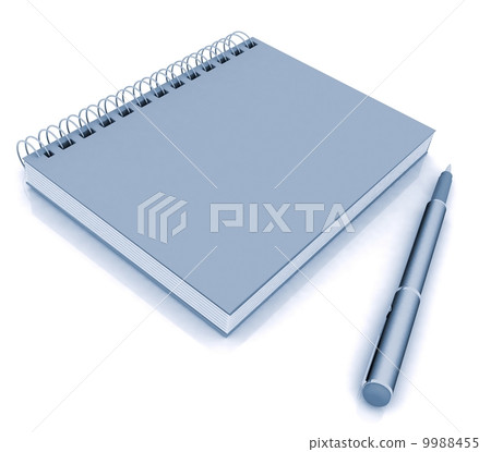 Notebook and pen on a white background 9988455