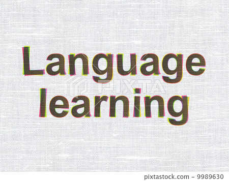 Education concept: Language Learning on fabric texture background Education concept: Language Learning on fabric texture background 9989630