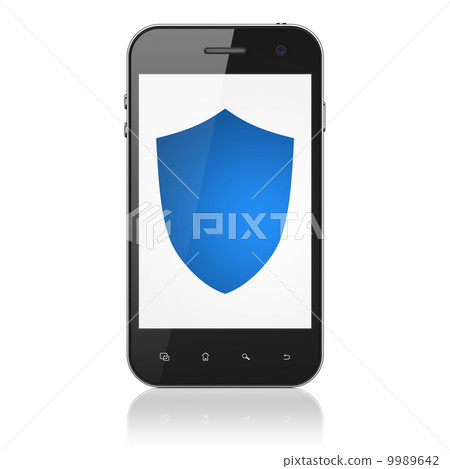 Privacy concept: Shield on smartphone 9989642