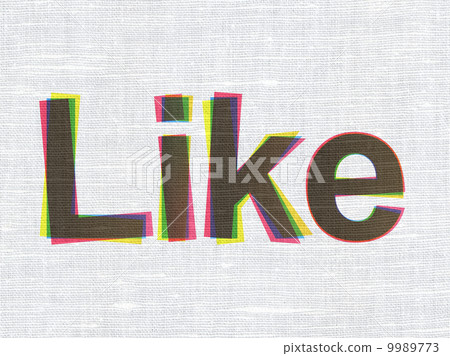 Social media concept: Like on fabric texture background Social media concept: Like on fabric texture background 9989773