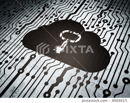 Technology concept: circuit board with Cloud Key 9989815