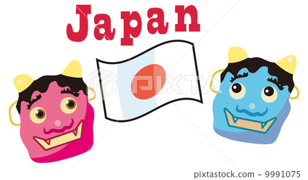 Ogi's face and the national flag of Japan 9991075